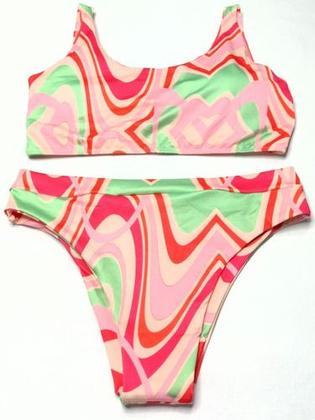 Imagem de Biquíni Top Regata Com Bojo Cintura Alta Plus Size 48/50