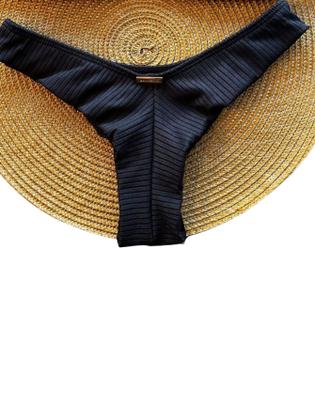 Imagem de  Biquini Triangulo Cortininha Texturizado Canelado Com Bojo Aro Calcinha Fio Duplo Semi Fio Conjunto Asa Delta Moda Praia Verão