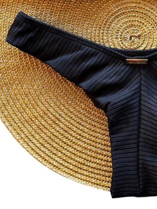 Imagem de  Biquini Triangulo Cortininha Texturizado Canelado Com Bojo Aro Calcinha Fio Duplo Semi Fio Conjunto Asa Delta Moda Praia Verão