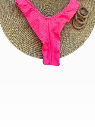 Imagem de  Biquini Triangulo Cortininha Texturizado Canelado Com Bojo Aro Calcinha Fio Duplo Semi Fio Conjunto Asa Delta Moda Praia Verão