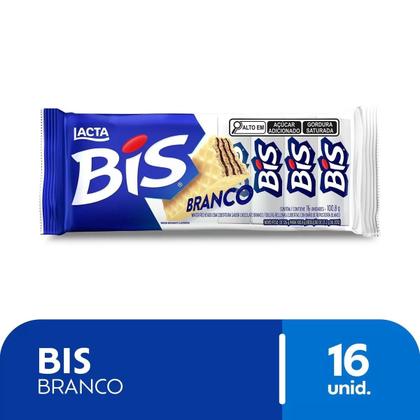 Imagem de Bis Chocolate Branco Lacta Kit 5 Caixas com 16 unidades