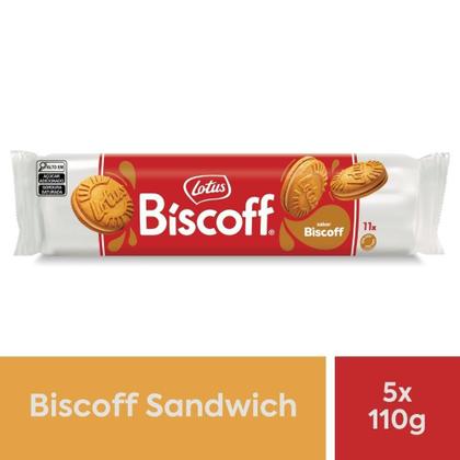 Imagem de Biscoito Biscoff Sandwich Recheado Cream Kit 5 pacotes 110g