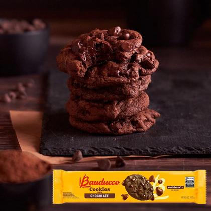 Imagem de Biscoito Cookies Bauducco Chocolate e Gotas Kit 5 unid 100g