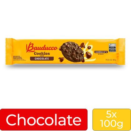 Imagem de Biscoito Cookies Bauducco Chocolate e Gotas Kit 5 unid 100g