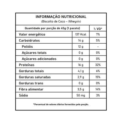Imagem de Biscoito de Coco  Wheyviv  45g