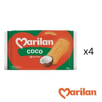 Imagem de Biscoito Doce Especial Marilan Sabor Coco Kit 4 Un 350g cada