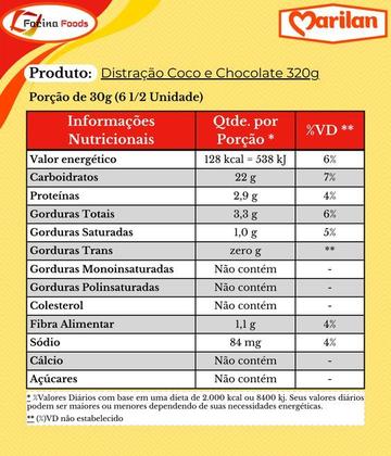 Imagem de Biscoito Dois Sabores em Um Coco com Chocolate 320 Gramas