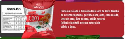 Imagem de Biscoito Fit Sabor Coco com Whey Protein de 16g de Proteína com 45g - WheyViv