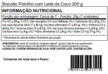 Imagem de Biscoito Kebis Polvilho com Leite de Coco Fruta Natural 200g