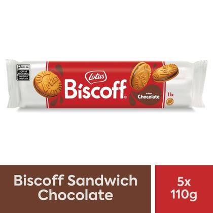 Imagem de Biscoito Lotus Biscoff Sandwich Recheado Kit 5 pacotes 110g
