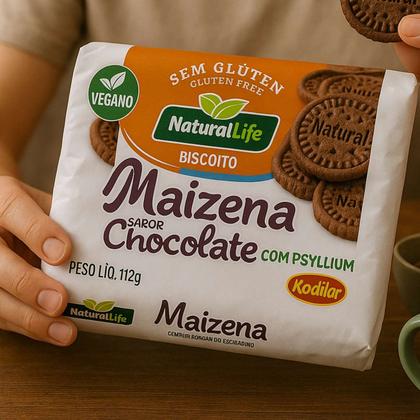Imagem de Biscoito Maizena Com Psyllium Sem Glúten Sabor Chocolate - Natural Life 112g