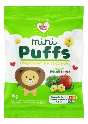 Imagem de Biscoito Mini Puffs Snack Sortidos C/ 10x15gr Nhami Mami