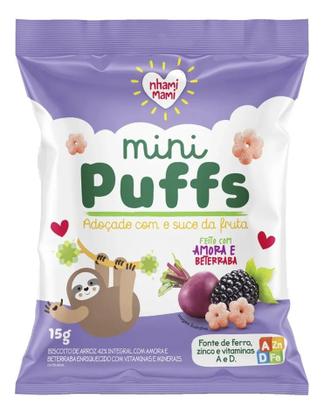 Imagem de Biscoito Mini Puffs Snack Sortidos C/ 10x15gr Nhami Mami