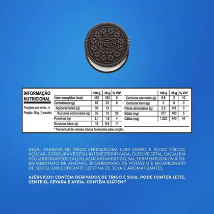 Imagem de Biscoito Oreo Recheado Baunilha Tradicional Kit 10un de 90g