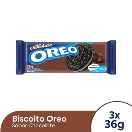 Imagem de Biscoito Oreo Recheado Chocolate Individual Kit 3un de 36g
