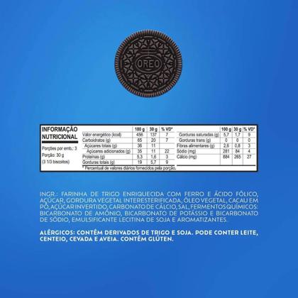 Imagem de Biscoito Oreo Recheado Chocolate Kit 5 pacotes de 90g