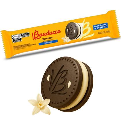 Imagem de Biscoito Recheadinho Bauducco Baunilha Kit 3 Pacotes De 108G