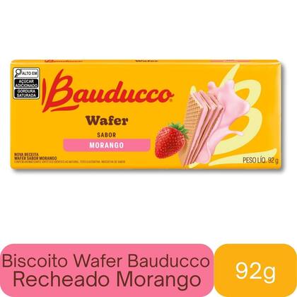 Imagem de Biscoito Wafer Bauducco Sabor Morango 92g