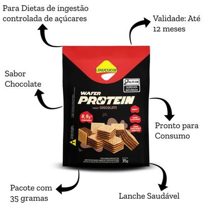 Imagem de Biscoito Wafer Chocolate Protein Diet Zero Lactose - Lowçúcar 35g