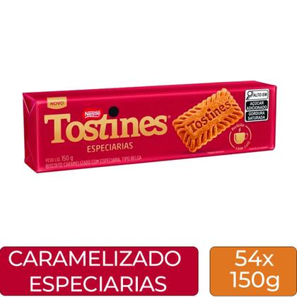 Imagem de Biscoitos Tostines Caramelizado Kit 54 Pacotes de 150g