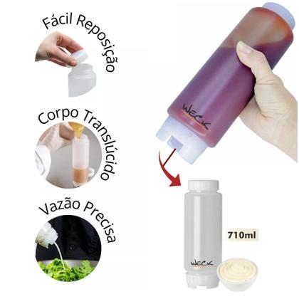 Imagem de Bisnaga Invertida Profissional Multiuso Molhos 710Ml - 2 Un