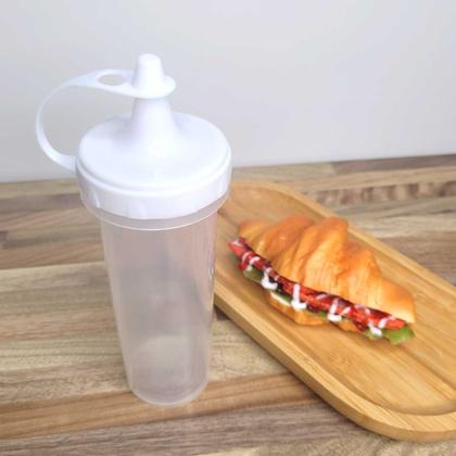 Imagem de Bisnaga Transparente 250ml Tubo Bico Fino Molho Plastico 4un