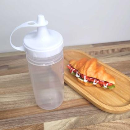 Imagem de Bisnaga Transparente 380ml Tubo Bico Fino Molho Plastico 4un