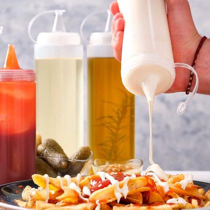 Imagem de Bisnaga Transparente Tubo Bico Fino Plastico 250 e 380ml