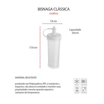 Imagem de Bisnaga Transparente Tubo Bico Fino Plastico 250ml