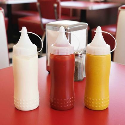 Imagem de Bisnaga Transparente Tubo Bico Fino Plastico Molhos 240ml