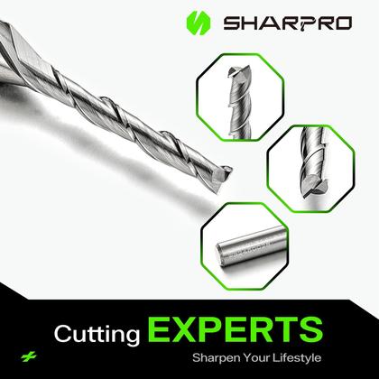 Imagem de Bit de roteador SHARPRO Extra Long Spiral Upcut, conjunto de 3 peças com haste de 1/4”