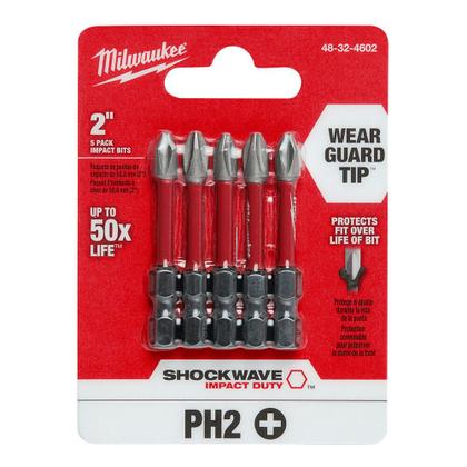 Imagem de Bit philips ph2 x 50mm com 5pcs 48-32-4602 milwaukee