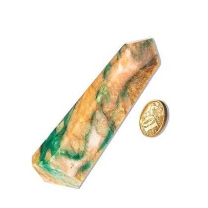 Imagem de Biterminado Jadeita Verde Sextavado 10 a 11cm Tipo B