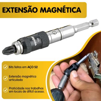 Imagem de Bits e Ponteiras Com Extensão Magnética 10 Peças Vonder