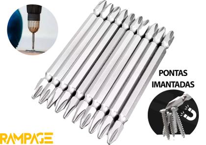 Imagem de Bits Parafusadeira Duplo Longo 100mm Ph2 Magnético Philips Rbp-100