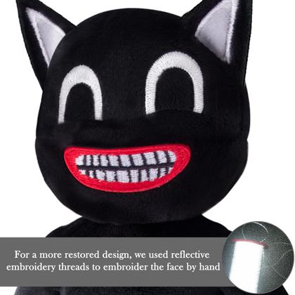 Imagem de Black Cartoon Cat Pelúcia Brinquedo Recheado, Brinquedos de Pelúcia Gato Animal Macio e Abraço Animal, Boneca de Pelúcia Infantil, Presentes de Aniversário para Crianças