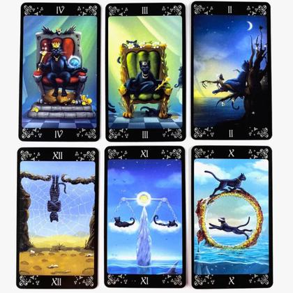 Imagem de Black Cats Tarot Deck Tarô Dos Gatos Pretos Baralho de Cartas de Oráculo