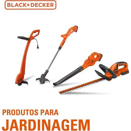 Imagem de Black Decker Aparador de Grama e Cerca Viva, com Tesoura de Poda, Alta Potência de Corte e Precisão, Modelo Beht201k, 110v