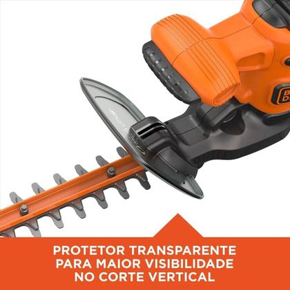 Imagem de Black Decker Aparador de Grama e Cerca Viva, com Tesoura de Poda, Alta Potência de Corte e Precisão, Modelo Beht201k, 110v