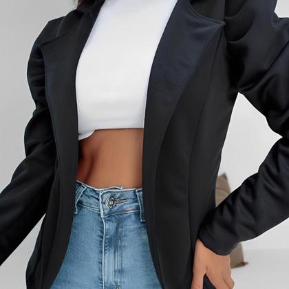 Imagem de Blazer Alfaiataria Feminino Com Manga Bufante Elegância e Sofisticação para Diversas Ocasiões