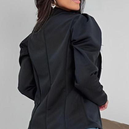 Imagem de Blazer Alfaiataria Feminino Com Manga Bufante Elegância e Sofisticação para Diversas Ocasiões