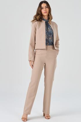 Imagem de Blazer Curto PKS Alfaiataria Social Bege