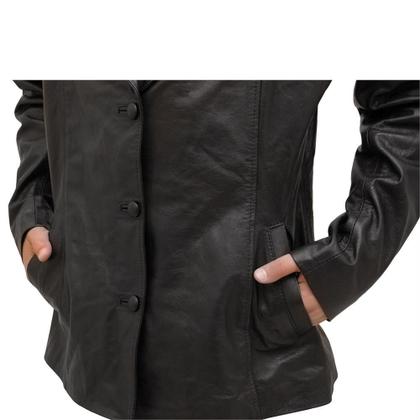 Imagem de Blazer de Couro Feminino SV7525 - Preto