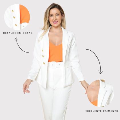 Imagem de Blazer Feminino Alfaiataria Com Botões