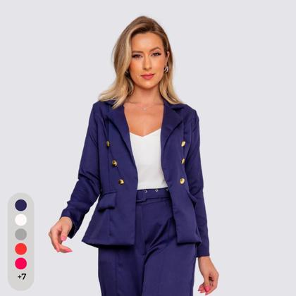 Imagem de Blazer Feminino Alfaiataria Com Botões
