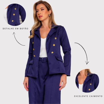 Imagem de Blazer Feminino Alfaiataria Com Botões