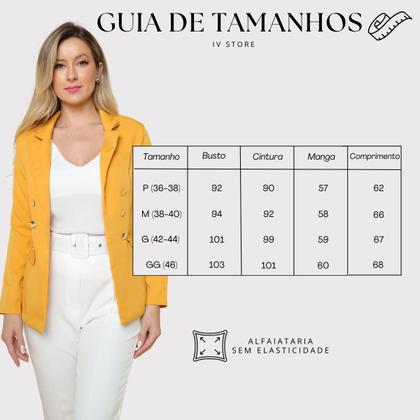 Imagem de Blazer Feminino Alfaiataria Com Botões