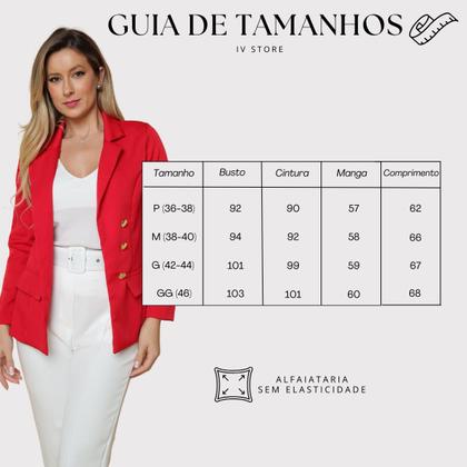 Imagem de Blazer Feminino Alfaiataria Com Botões
