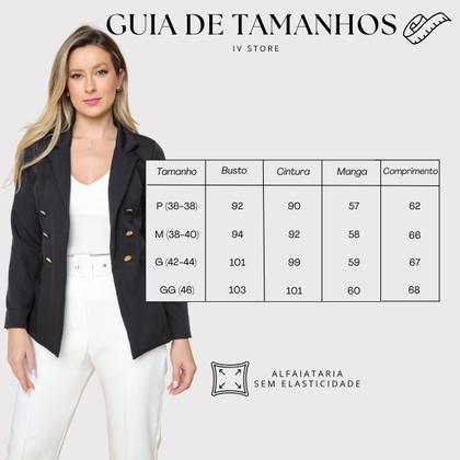 Imagem de Blazer Feminino Alfaiataria Com Botões