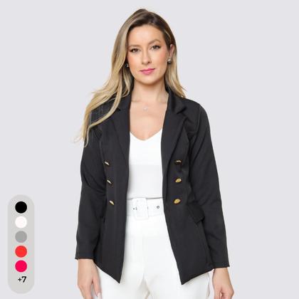 Imagem de Blazer Feminino Alfaiataria Com Botões